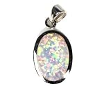 Lab Opal Pendant STERLING SILVER .925 Oval