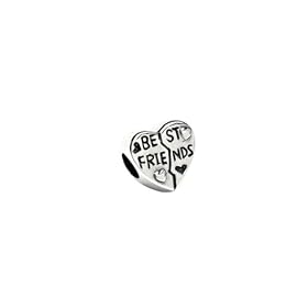 Best Friend Heart Charm in Sterling Silver for Kera, Pandora and SilveRado Bracelets