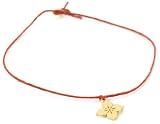 Eat Pray Love By Dogeared Make A Wish Orange Irish Linen and Gold Dipped Recycled Sterling Silver Blossom Charm Bracelet