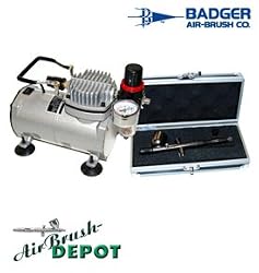 BADGER Renegade Velocity - R1V Set Airbrushing System with AirBrush-Depot TC-20 Tankless Air Compressor & 6-ft hose Kit