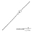 1.5mm Sterling Silver Bar & Ball Chain in 16", 18", 20", 24" and 30" lengths, #8418