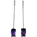 14K White Gold Genuine Amethyst Diamond Dangle title=