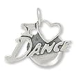 Sterling Silver I Love Dance Charm