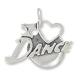Sterling Silver I Love Dance Charm