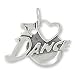 Sterling Silver I Love Dance Charm