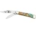 Case Cutlery 9220AB Abalone Corelon Peanut Pocket Knife with Stainless Steel Blades, Green, Gray, White and Gold Mixed Corelon