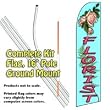 FLORIST Feather Banner Flag Kit (Flag, Pole, & Ground Mt)