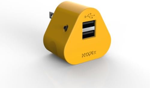 Kplug 2.4A 12W Dual USB Charger (Yellow)