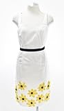 Carmen Marc Valvo White Sleeveless Sheath Dress