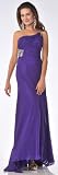 Zeilei 7507 Purple One Shoulder Chiffon Formal Pageant Prom Dress
