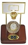 NCAA Michigan Wolverines Crystal Basketball Clock