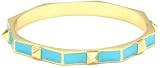 Ettika 8-sided Pyramid Spikes Turquoise-Color Bangle Bracelet