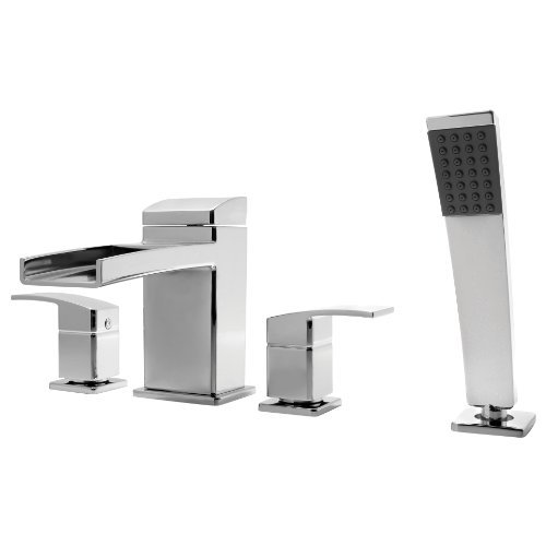 Pfister Kenzo 2-Handle Roman Tub Trim with Handheld Shower, Polished Chrome
