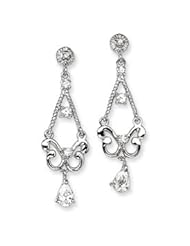 Sterling Silver CZ Chandelier Earrings QE3139"