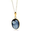 14K YG Frame Angel Cameo Pendant w/chain 18"