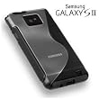 Premium TPU / PC Rubber Protect Case per Samsung i9100 Galaxy S2, i9100 Galaxy S II, nero / Transparent