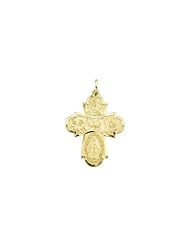 29.00x23.50 mm 4-Way Cross Medal in 14K Yellow Gold