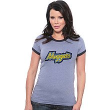 Majestic Threads Denver Nuggets Women's Supersoft Ringer T-Shirt W/ Swarovski Crystals Small