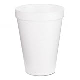 Dart 12J12 12 oz Capacity, 3.5 Top and 2.1 Bottom Diameter, 4.4 Height, White Insulated Foam Cup (40 Packs of 25)