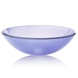 Decolav 1000T-VT 17-Inch Round Tempered Frosted Glass Vessel, Violet