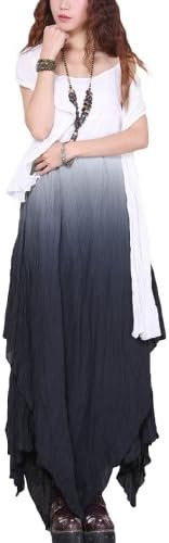 J-HBL Women's Fashion A-line Seaside Vocation Cotton Dress Black