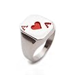 K Mega Jewelry Red Poker Playing Card Stainless Steel Mens Ring (12) 8 9 10 11 12