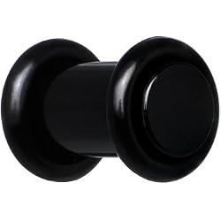 2 Gauge Black Acrylic Plug