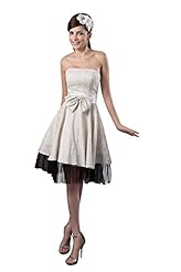 Strapless Satin/Taffeta Off the Shoulder Mesh  Backless Evening Dress  With a Bow(s)