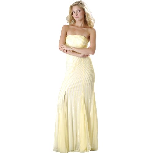 Formal Evening Gown. Stretch Mesh Strapless Dress for Prom - Party - Wedding by Sean Collection (50178)