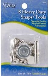 Bulk Buy: Dritz Heavy Duty Snap Kit 5/8" 8/Pkg Nickel 14008 (6-Pack)