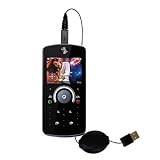 Retractable USB Cable for the Motorola ROKR E8 with Power Hot Sync and Charge capabilities - Gomadic Brand w/ TipExchange Technology