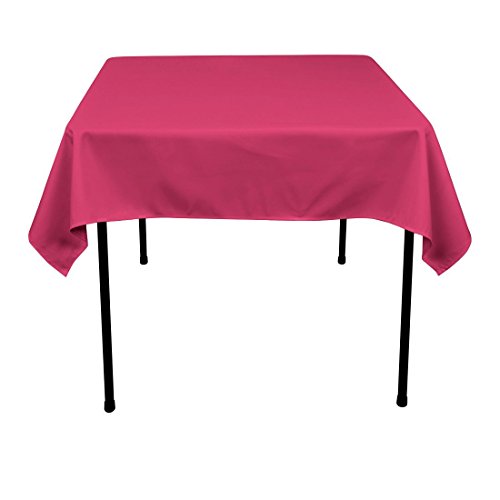 LinenTablecloth 54-Inch Square Polyester Tablecloth Fuchsia