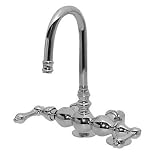 American Bath Factory F1-1312-CH-F9-9100-ML-CH F1-1312 Deck Mount Bathtub Faucet, Metal Lever Handle