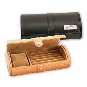 Click here to buy Executive Genuine Leather Travel Jewelry Case Box for Watch and Cufflinks! by Simple.