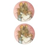 Novelty Button 3/4'' Beatrix Potter Hunca Munca Pink By The Package
