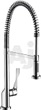 Hansgrohe Axor Citterio Series 39840001 Single Lever Handle Semi-Pro Kitchen Pull-Out Faucet with 2 Spray Modes, 360 Degree Swivel Spout, Rubit Cleaning System and ADA Compliant: Chrome