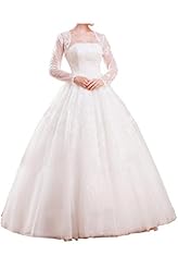 Strapless Tulle  Empire Natural   Waistline Wrap Lace  Ball Gown Wedding Dress 