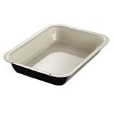 Small heavy gauge range cooker vitreous enamel roasting pan.