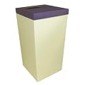 IVORY WEDDING PARTY CARD RECEIVING POST BOX - WITH PURPLE LID