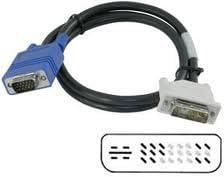 DVI-A to DB15 VGA Video Cable (16+1, Single Link-Analog VGA Male - 2.5' Long)
