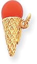 Ice Cream Cone Enamel Charm, 14K Yellow Gold