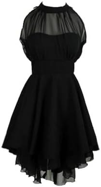 Women Sleeveless Evening Irregular Slim Halter Chiffon Mini Dress