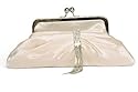 Ivory satin clutch handbag with diamante decoration
