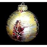 Angel Wings Design - Hand Painted - Heavy Glass Ornament - 2.75 inch diameter by BELLISSIMO!