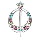 Rhodium Stone Set Celtic Tara Brooch - Made in Ireland