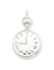 Sterling Silver Clock Charm QC3098"