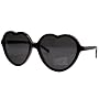 Heart-Shaped Solid Black "Lolita" Sunglasses with Smoke Lens