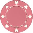 100 Suited Clay Poker Chips - Pink