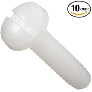 Nylon Machine Screw, Binding Head, Slotted Drive, #4-40, 1/2" Length (Pack of 10)