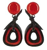 KYOTO Earrings post red with drop